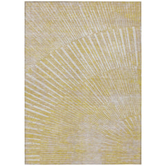 9' X 12' Wheat Abstract Washable Non Skid Indoor Outdoor Area Rug