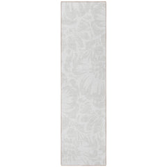 8' Runner Ivory Floral Washable Non Skid Indoor Outdoor Runner Rug