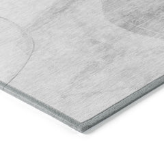 10' X 14' Gray and Light Gray Abstract Washable Non Skid Indoor Outdoor Area Rug