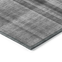 8' Runner Gray Plaid Washable Non Skid Indoor Outdoor Runner Rug
