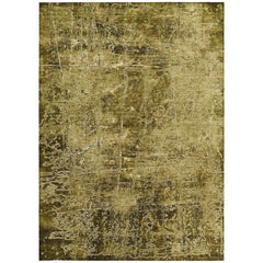 10' X 14' Green Abstract Washable Non Skid Indoor Outdoor Area Rug