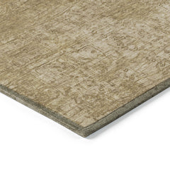 2' X 3' Beige Abstract Washable Non Skid Indoor Outdoor Area Rug
