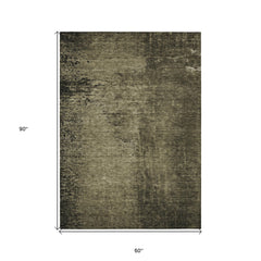 5' X 8' Gray Abstract Washable Non Skid Indoor Outdoor Area Rug