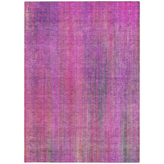 3' X 5' Lilac Striped Washable Non Skid Indoor Outdoor Area Rug