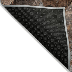 10' X 14' Brown Terracotta and Gray Floral Washable Non Skid Indoor Outdoor Area Rug