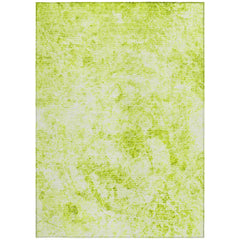9' X 12' Lime Green Abstract Washable Non Skid Indoor Outdoor Area Rug