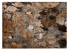 2' X 3' Chocolate Terracotta and Ivory Floral Washable Non Skid Indoor Outdoor Area Rug