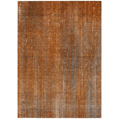 8' X 10' Orange Striped Washable Non Skid Indoor Outdoor Area Rug