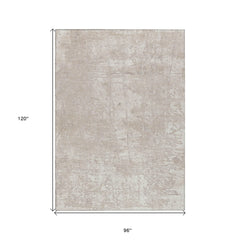 8' X 10' Ivory Abstract Washable Non Skid Indoor Outdoor Area Rug