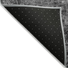 5' X 8' Gray Abstract Washable Non Skid Indoor Outdoor Area Rug
