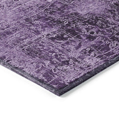 3' X 5' Purple Abstract Washable Non Skid Indoor Outdoor Area Rug