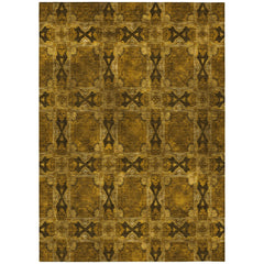 3' X 4' Chocolate Floral Medallion Washable Non Skid Indoor Outdoor Area Rug