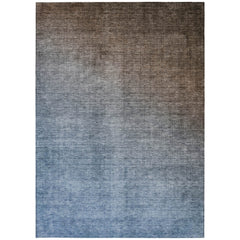 10' X 14' Blue and Green Ombre Washable Non Skid Indoor Outdoor Area Rug