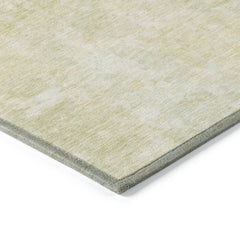3' X 5' Gold Abstract Washable Non Skid Indoor Outdoor Area Rug