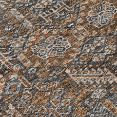 3' X 5' Chocolate Floral Washable Non Skid Area Rug With UV Protection