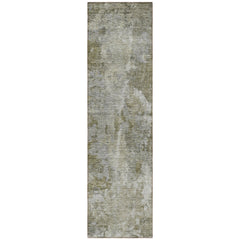 8' Runner Green Abstract Washable Non Skid Indoor Outdoor Runner Rug