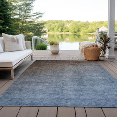 3' X 5' Blue and Green Ombre Washable Non Skid Indoor Outdoor Area Rug