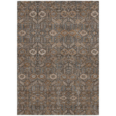 10' X 14' Chocolate Floral Washable Non Skid Indoor Outdoor Area Rug