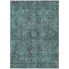 3' X 5' Turquoise Oriental Washable Non Skid Indoor Outdoor Area Rug