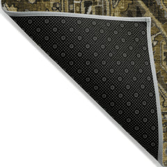 8' Runner Coffee and Gray Oriental Washable Non Skid Indoor Outdoor Runner Rug