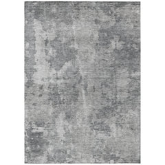 9' X 12' Gray Abstract Washable Non Skid Indoor Outdoor Area Rug