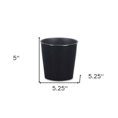 5" Black Recycled Plastic Indoor Outdoor Round Pot Planter