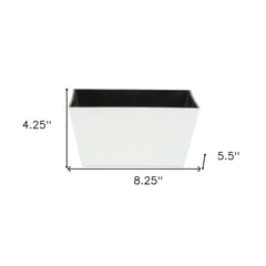 8" White Recycled Plastic Indoor Outdoor Rectangular Planter Box
