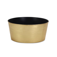 12" Gold Recycled Plastic Indoor Outdoor Round Pot Planter