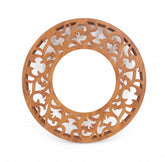 24" Distressed Circle Accent Mirror Wall Mounted With Frame