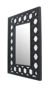40" Antique Square Accent Mirror Wall Mounted With Frame