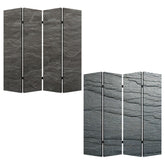 1" X 84" X 84" Multi Color Wood Canvas Black Slate Screen