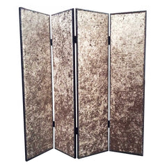 1 X 84 X 84 Bronze Wood & Fabric Screen