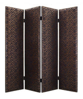 1 X 84 X 84 Bronze Wood & Fabric Screen