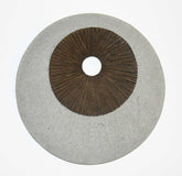 1 X 26 X 26 Brown & Gray Round Double Layer Ribbed Wall Decor