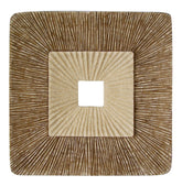 1 X 19 X 19 Brown Concave Square Double Layer Ribbed Wall Plaque