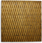 Raw Wood Look Gold Finish Square Wall Art