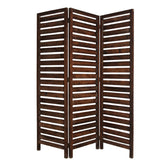 1" X 63" X 72" Brown 3 Panel Solid Wood Fortress Screen