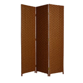 1" X 54" X 72" Dark Brown Wood 3 Panel Screen