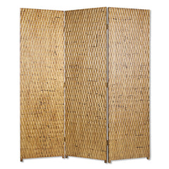 1" X 63" X 72" Gold Wood 3 Panel Screen