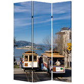 1" X 48" X 72" Multi Color Wood Canvas San Francisco Screen
