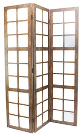 1 X 63 X 84 Brown Wood Mirror Screen