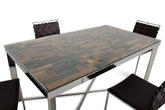 30" Wood Steel And Glass Dining Table