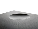 14.5" Black Crocodile Lacquer Coffee Table With 2 Drawers