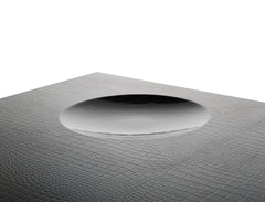 14.5" Black Crocodile Lacquer Coffee Table With 2 Drawers