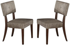 20" X 20" X 36" 2Pc Gray Fabric And Espresso Side Chair