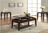 47" X 23" X 19" Walnut Coffee Table With Lift Top