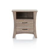 24" Brown Two Drawers Nightstand