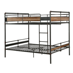 83" X 65" X 68" Sandy Black Dark Bronze Handbrushed Queen Over Queen Bunk Bed