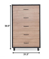 16.2" X 31.3" X 50.9" Weathered Light Oak Particle Board Chest