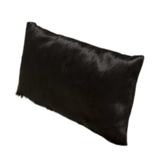 12" X 20" X 5" Black Cowhide Pillow
